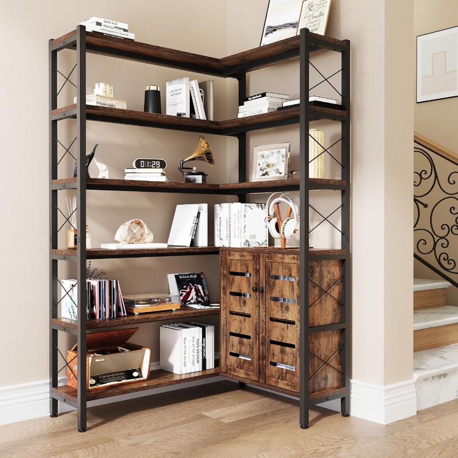 Bookshelf - Rak Buku Sudut 6 Tingkat untuk