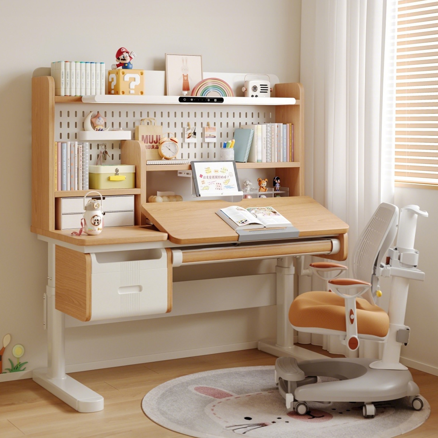 Meja belajar dari kayu solid,  - Desk Lamp ulasan dan harga